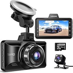 Dual Dash Cam for Car Front and Rear, 3 inch 2.5D IPS Screen| Car Driving Recorder| 1080P FHD Dashboard Camera| Waterproof Camera Night Vision| Park Monitor| G-Sensor| Car Accessories| 128GB-26