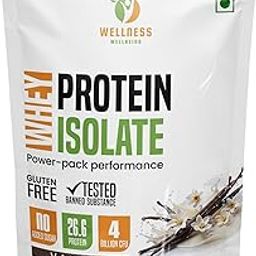 Wellness Whey Protein Isolate – 1kg | 26.6g Protein per Serving | No Added Sugar | Gluten Free | 4 Billion CFU Probiotics | Banned Substance Tested (1 Kg, Vanilla)-image-51