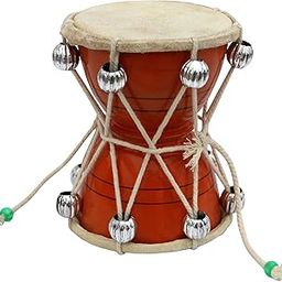 ITOS365 Handmade Damroo for Kids Indian Musical Instrument Orange Damru Toy Gift-image-65