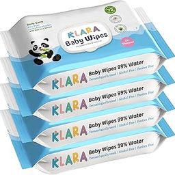 Klara 99% Pure Water Baby Wipes | With Aloe Vera | Rash-Free & Paraben-Free | Pack of 4 (288 Wipes)-image-21