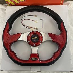 AUTO MT MOMO RED DSHAPE 12INCH Universal Steering Wheel for Sports Car Look Rally Race Off Road with BOSS KIT HUB Free-image-56