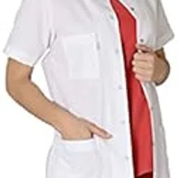bsf uniforms Women's White Polycotton Half Sleeves Wrinkle Resistant Small Size Long Lab Coat for Chemistry Lab Students: Ideal for Doctors, Surgeons, Nurses, Hospital Staff Etc-picture-39