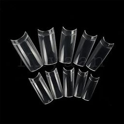 PRO ROOP Clear False Nails Tips Box of 10 Sizes Nail Extension Form 100pcs Poly Gel Acrylic Mold Artificial Dual Forms System UV DIY Polish Manicure Tool 100PCs/Fingernails Full Cover French Tip-image-10