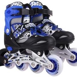 QWICK CLICK in-line Roller Skates for Kids, Very Adjustable & Comfortable to Use (Pair of 1) in-line Skates - Size 38-42 UK (Blue)-image-35