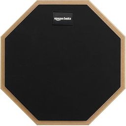 Amazon Basics 2 Sided Drum Practice Pad - 12 inches, Black (Practice pad only)-24