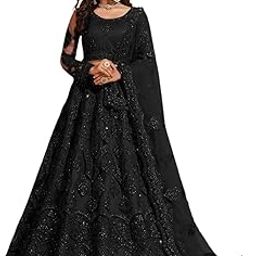 AKSHAR Women Net Lehenga Choli with dupptta | Designer Semi-Stitched Lehenga Choli | Ethnic wear for women-image-57