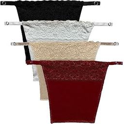Camisole for Women Cotton Clip On Mock Lace Cami Secret Feel Confident with Cleavage Cover Up for Deep Neck Pack-of-4-image-14