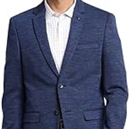 Men Knitted Solid Blue Blazer-image-15