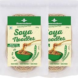 Homemakerz Soya Noodles, Natural, Preservative Free, Not Fried & No Oil, Zero Maida, Healthy & Tasty Hakka Noodles With High Fibre & Protein, Pack of 2, 400g-31
