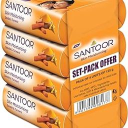 Santoor Sandal & Turmeric Soap for Total Skin Care, 125g (Pack of 4)-40