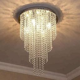 8 Inch K9 Crystal Chandelier For Living Room Ceiling Light (8 Inch, Warm White)(Ac)-28