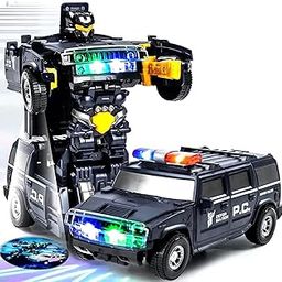 Kidology Transforming Robot Car With Light - Police Cars for Kids, Race Car to Robot Toy for Boys, Bump and Go Toddler Robot Toys-22