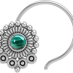 JSAJ STONE NOSEPIN WIRE NOSEPIN 925 STERLING SILVER FOR GIRLS AND WOMENS SILVER NOSE PIN-image-28