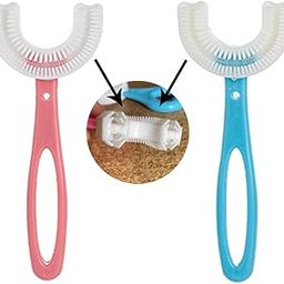 Winover 2 Pcs Kids U-Shaped Toothbrush, Food Grade Soft Silicone Brush Head, Does not Hurt The Gums, 360� Oral Cleaning Design (Age 6-12)-3