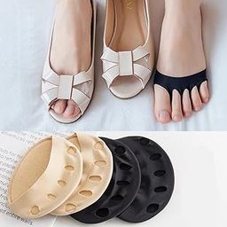 SAJAG 2 Pcs Toe Separator Foot Care Anti-shock Comfortable Useful Five Finger Anti Friction Soft Breathable Invisible Socks Pads For Sandals, High Heels,Honeycomb Forefoot Socks Pads for Women and Men (Multicolour)-12