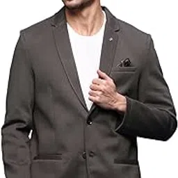 showoffff SHOWOFF Men's Charcoal Slim Fit Single-Breasted Blazer EX-MettyA_Charcoal-picture-30