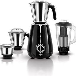 Wipro Elato FMG206 1000 Watt Mixer Grinder with 4 Jars,Heavy Duty 100% Copper Motor,Superfast Grinding,Stone Pounding Blade for Masala, 4 Jars Mixer Grinder 1000 Watt, 5 Years Motor Warranty, Black-1