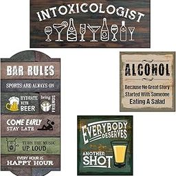 Chaka Chaundh - Bar Quotes Wall Hanging plaque – Alcohol Quotes Wall Hanging Sign – Bar Rules Wall Decorative Items (Vintage MultiColor)-image-34