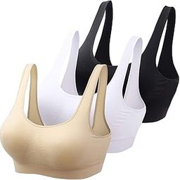 Air Bra, Sports Bra (Free Size, Fits Best- 28-36) for Girls and Women Combo of 3 Black; White; Skin-image-15