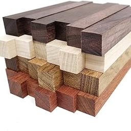 Exotic Wood Pen Blanks 24-Pack Pen Turning Supplies, DIY Pen Crafts: Bloodwood, Mexican Ebony, Jatoba, Hard Maple, 6 of Each Wood Type, 5 x 3/4 x 3/4 inches-picture-28