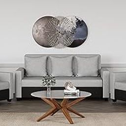 Westido Solitaire Fabric 3 + 1 + 1 Sofa Set (Black, Diy(Do-It-Yourself)) | 1 Year Warranty - 4 Seater-image-17