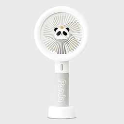 Wembley Mini Cartoon Handheld Fan| Rechargeable & Battery Operated Desktop Fan| 3 Speed with Bright Light| Personal Sall Fan for Kids & Adults (FAT PANDA)-image-109