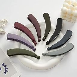 Banana Hair Clip Self Lock Acrylic matte Finish Big Size Hair Clips Hair Clutchers For Women And Girls Non Metal Banana Hair Clips Daily Use Multicolour (pack of 4)-24