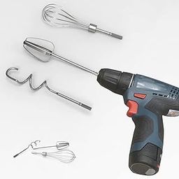 3Pcs Hand Mixer Attachments Set for Electric Drill,Stainless Steel Kitchen Mixer Handheld Attachments Set 7.5inch for Electric Drill Dishwasher Safe(1 Beater, 1 Dough Hooks, 1 Balloon Whisks)-image-32