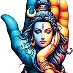 Techgifti Spiritual Wall Art Decal, Shiv Parvati Sticker Dual-Tone Design Sticker, Size - 60 cm x 41 cm, Large Size Decorative Sticker-image-61