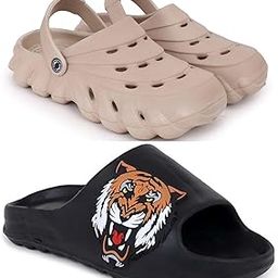 Combo Pack of 2 Slipper/Flip Flops/Slides/Clogs/Sandals for Men (Cl-1400 Vs YEE-Shera)-image-96