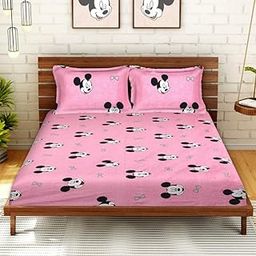 Kids Bedsheet for Queen Size Bed with Pillow Cover and Made of Cotton| Soft & Breathable | Includes 1 Bedsheet & 2 Pillow Covers | Fits Single/Double/Queen-BZAZKC-32-image-17