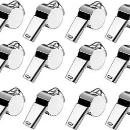 Tima Stainless Steel Sports Referee Whistle Metal Whistle Referee Football Whistle for Survival Teachers Football Basketball Soccer Sports-image-2