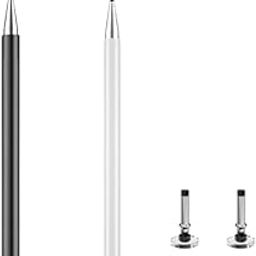 2PCS Stylus Pen for Samsung Galaxy Tab A9plus/A9/A8/A8plus/A7 Compatible With iPad/AMZ Fire Android Tablet All Touch Devices Universal High Sensitive S Pen (Black+White)-image-24