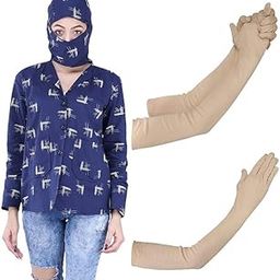 Cotton Floral Print Girls Womens Coat Sun Protection Printed Summer Coat Cap With Long Gloves. (IN, Alpha, M, Regular, Royal Blue)-picture-7