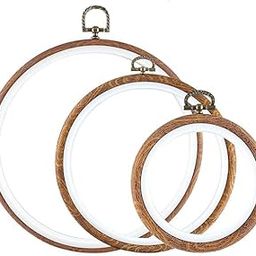 Round Embroidery Hoop Set, Imitated Wood, 3 Pieces, Cross Stitch Hoop Ring for Art, Craft, Sewing, Hanging Ornaments Decor-image-36