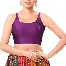 Women's Georgette Padded Self Design Sleeveless Readymade Saree Blouse (X-1205.NS)-image-26