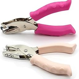 Single Hole Punch 1/4" and 1/8", 2 Pack Small Hole Puncher for Crafts, One Hole Paper Punch with Grip Handle, Small Hole Punch for Kids and Adults-5