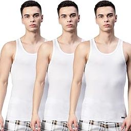 Pack of 3 Men White Solid Innerwear Vest-image-31
