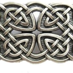 Vintage Silver Plated Rectangle Celtic Braided Cross Knot Belt Buckle-image-89