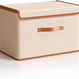 PRIME PICK Storage Box & XL Cloth Organiser Pack of 1 clothes organizer non-woven covered Wardrobe Organizer for Storage Foldable Washable Box with Lid Metal Frame & Handles Ideal for Almirah Drawer-15