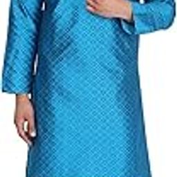 Men's Art Silk Woven Design Kurta Pajama Set Festive Jacquard 2-Piece Ethnic Dress-picture-51