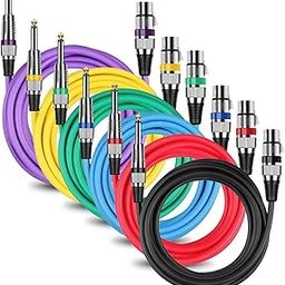 KEBILSHOP XLR to 6.35mm Microphone Cable (6 Pack,16 feet) XLR FeMale to 1/4 6.35mm Mic Cable 3-Pin XLR Cable for Mic Mixer, Recording Studio, Podcast (5 Meter/16 Feet)-picture-24