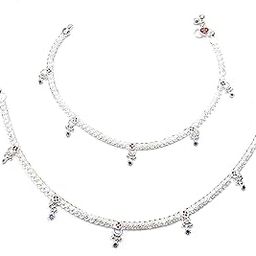 Silver Anklet Payal For Womens Jewelry For Girls Size-10.5 Inches-image-66