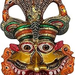 SalvusEstore Multicolor Narsingh Kirtimukha Wall Hanging Nazar Battu - Traditional Evil Eye Protection for Home, Office & Shops Decor (6x4 inch)-image-22
