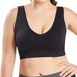 Women's Every Day Bra Push-up Seamless Comfort Bra Sports T-Shirt B-Cup Bra Seamless Stretchy Workout Bra Wireless Low Impact Bra with Removable Pads-image-1