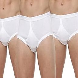 White Solid Cotton Brief for Men-42