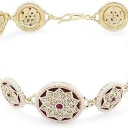 Pink Meenakari Dazzling Diamonds & Pearls Embellished Head Chain For Women-ZPFK12226-picture-20