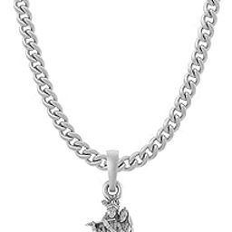 Sterling Silver (92.5% purity) God Radha Krishna Chain Pendant (Pendant with Curb Chain-22 inches) for Men & Women Pure Silver Lord Radha kishan Chain Locket for Good Health & Wealth - MPSC7227-image-92
