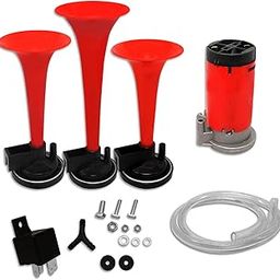 Automaze Car/Bikes/Truck 3 Pipe/Trumpet Horn Air Pressure Horn With Air Compressor, Fit For 12V Vehicles-26