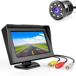 Carzex 4.3 Inch TFT LCD Dashboard Screen with 8 Led Rear View Reverse Parking Camera Assist Combo for All Cars-image-2